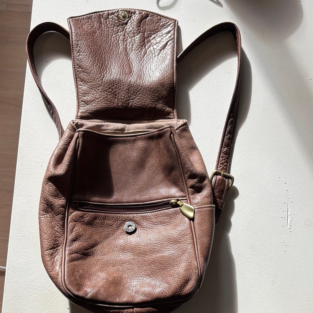 Libarie Chic Brown Leather Backpack - image 3